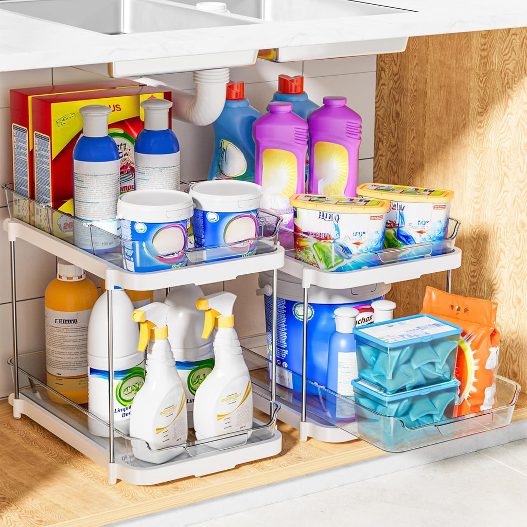 Pull-Out Under Sink Organizer for Kitchen & Bathroom Storage
