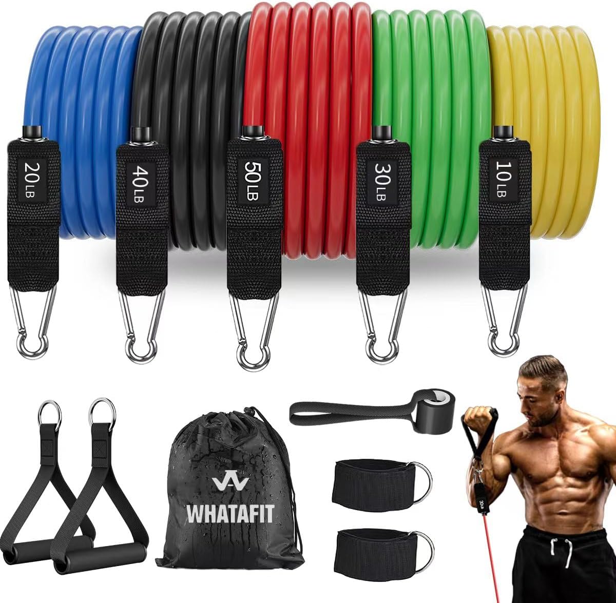 Adjustable Resistance Band Set for At-Home Strength Training