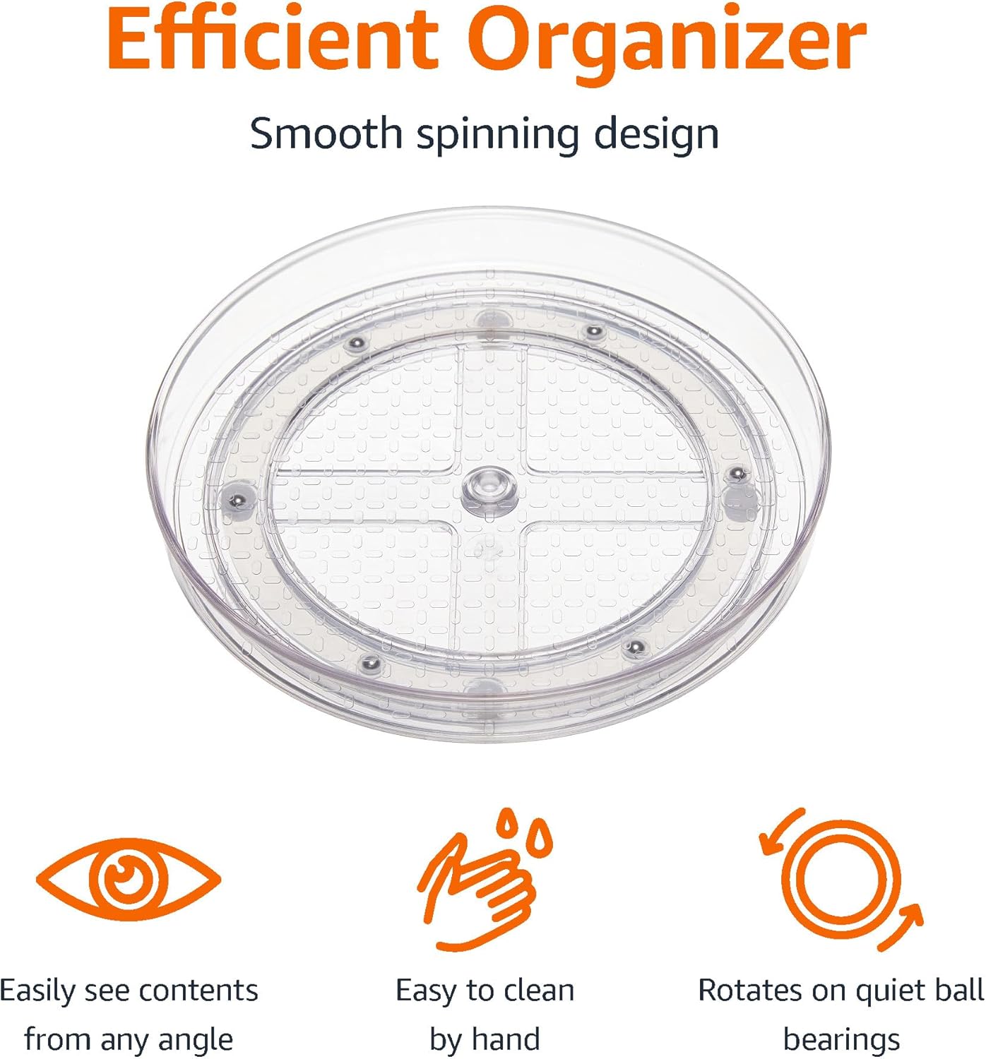 Clear Lazy Susan Turntable for Fridge, Pantry, or Countertop Organization
