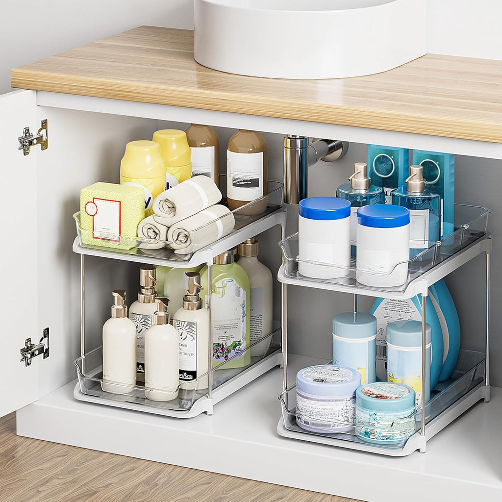 Pull-Out Under Sink Organizer for Kitchen & Bathroom Storage