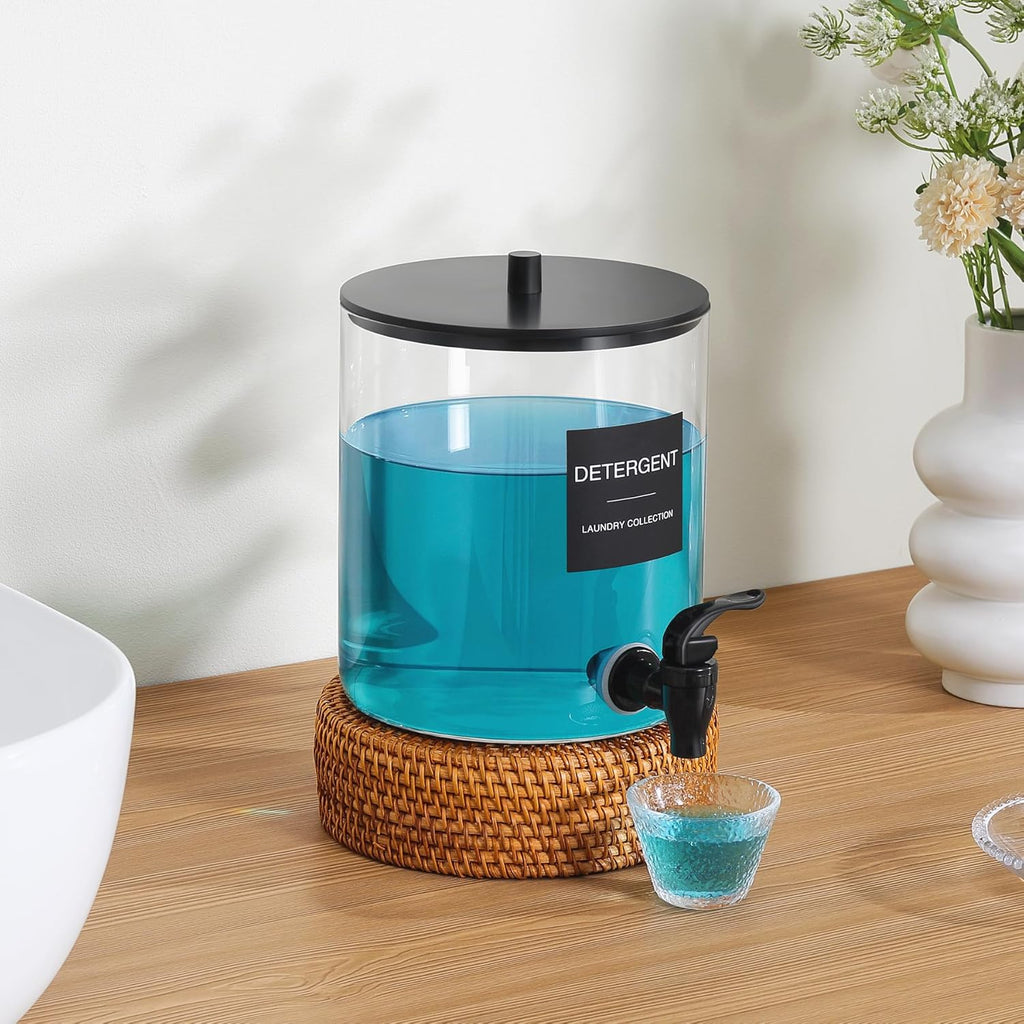 Glass Laundry Detergent Dispenser for Laundry Room Organization