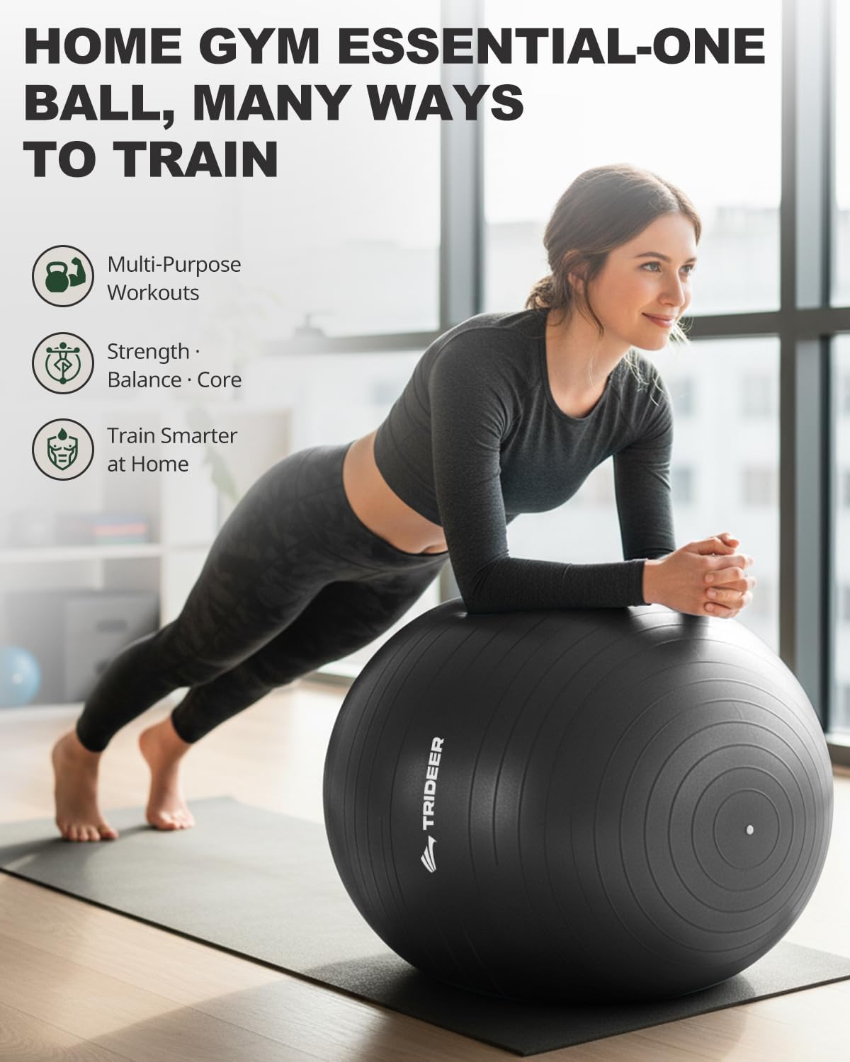 Anti-Burst Stability Ball for Core Strength & Mobility