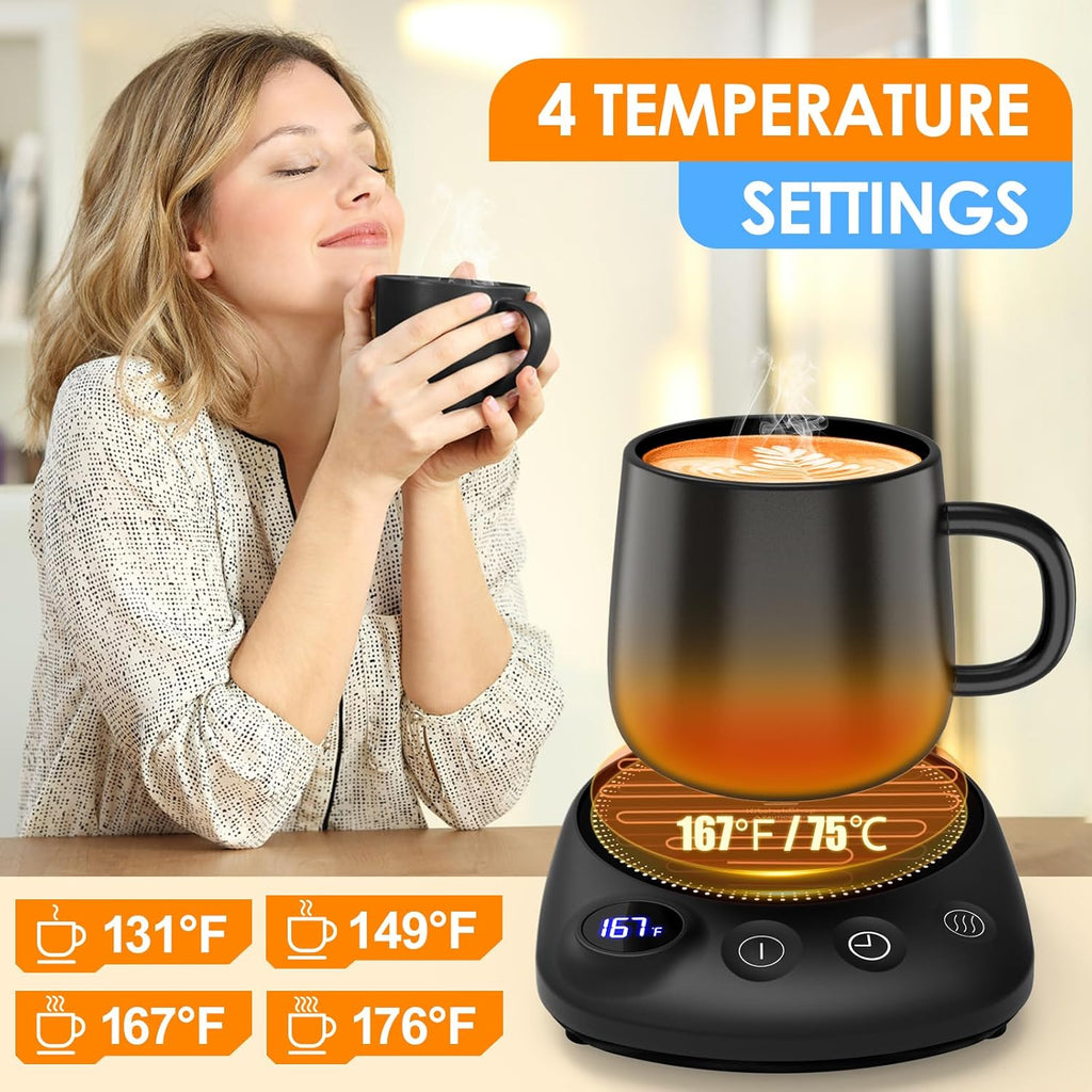 Electric Coffee Mug Warmer with Adjustable Temperature & Timer