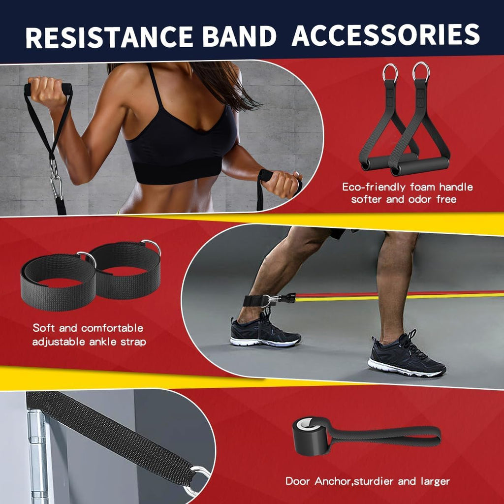 Adjustable Resistance Band Set for At-Home Strength Training