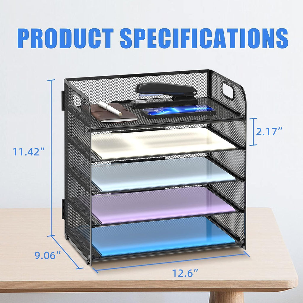 Mesh Paper Tray Organizer for Home Office & Desk Storage