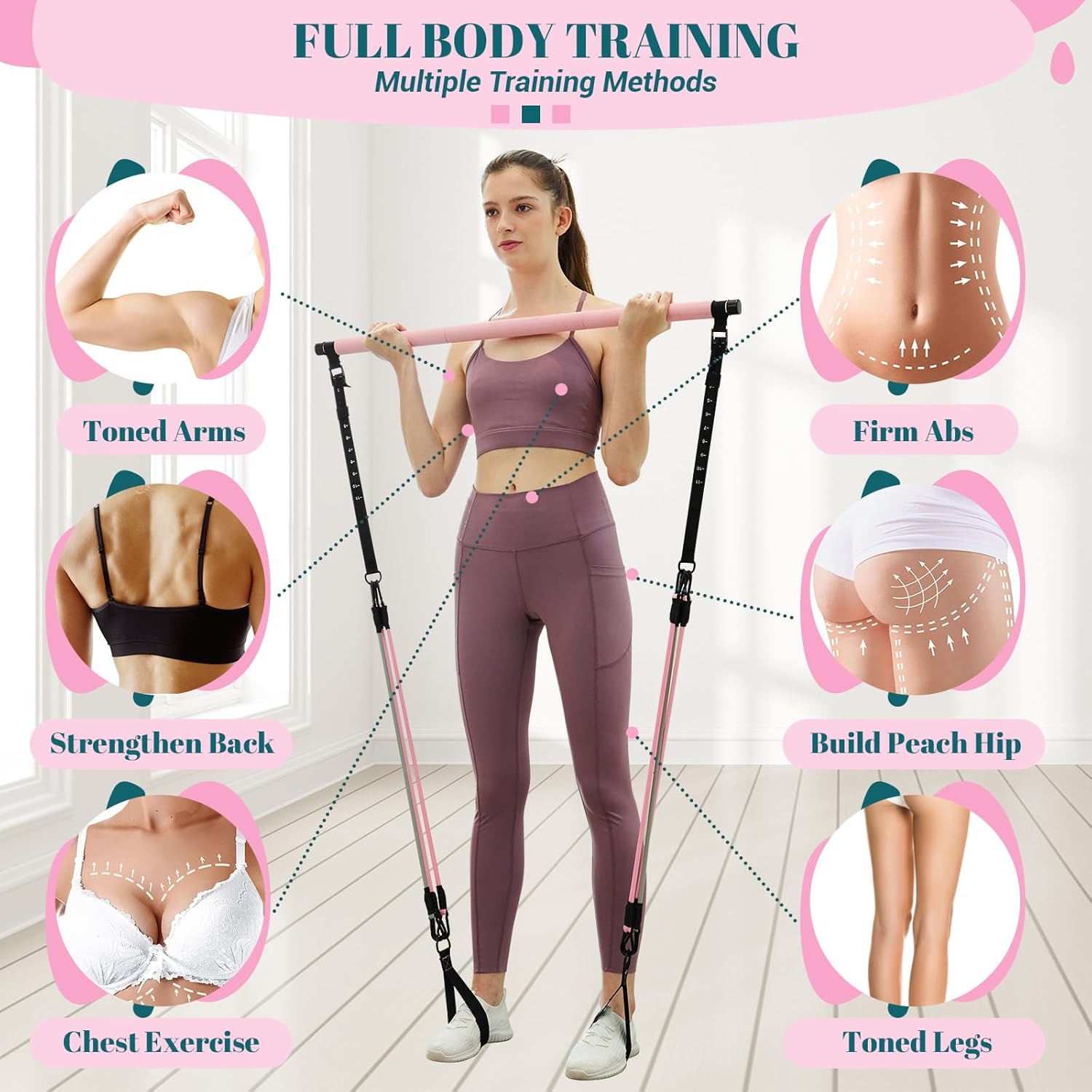 Pilates Bar Resistance Kit for At-Home Strength & Mobility